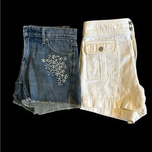 GAP Blue and White Jean Shorts Set